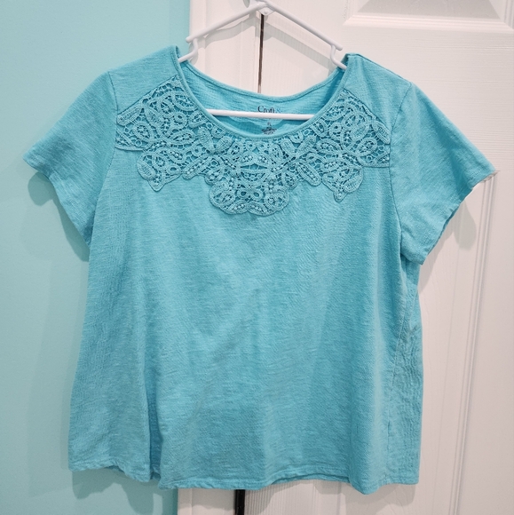 Croft and Barrow Petite Blue Top - Picture 1 of 3